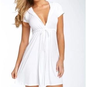ROBIN PICCONE White  Hoodie Cover-Up Dress